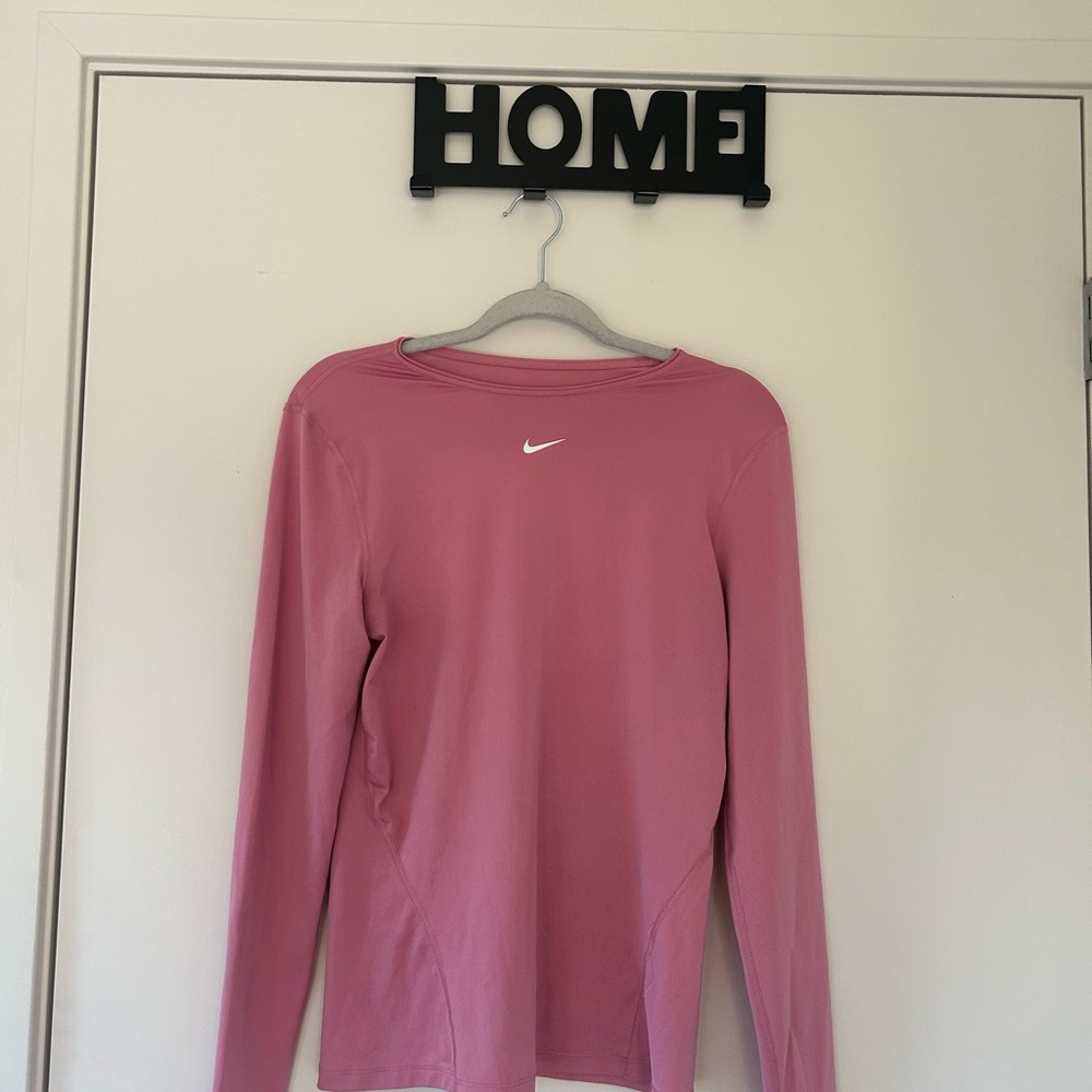 Nike Pink Fitted Long Sleeve Tee